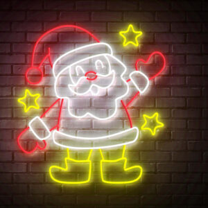 Father Christmas Waving NEON LED Sign