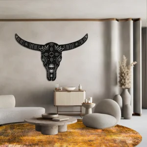 Metal Bull Skull Wall Art