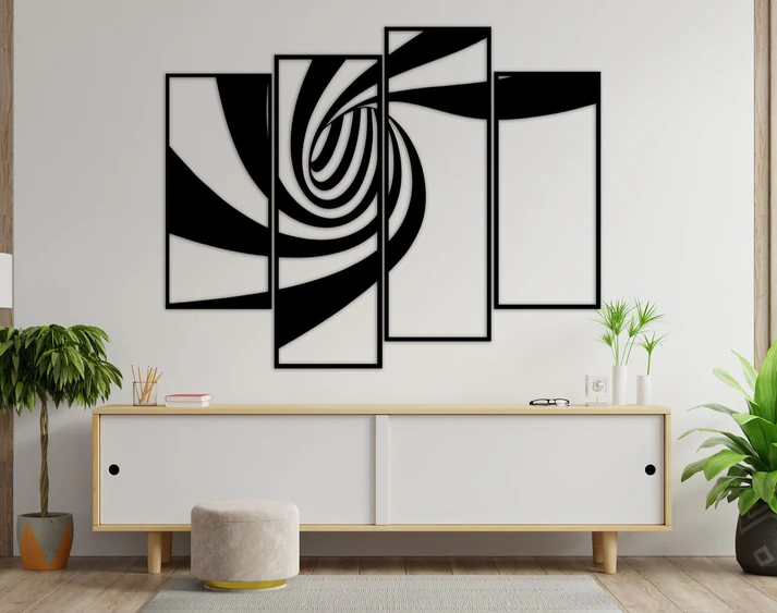 Swirl Illusion Metal Wall Art